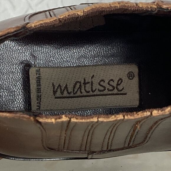 Matisse Ankle Boots Womens Sz 7 Dark Brown Leather Pointe Toe Block Heel Booties - Picture 12 of 12